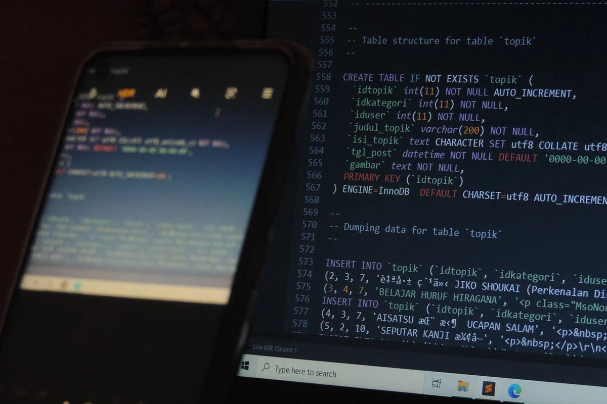 Code SQL database on screens Code SQL database on screens